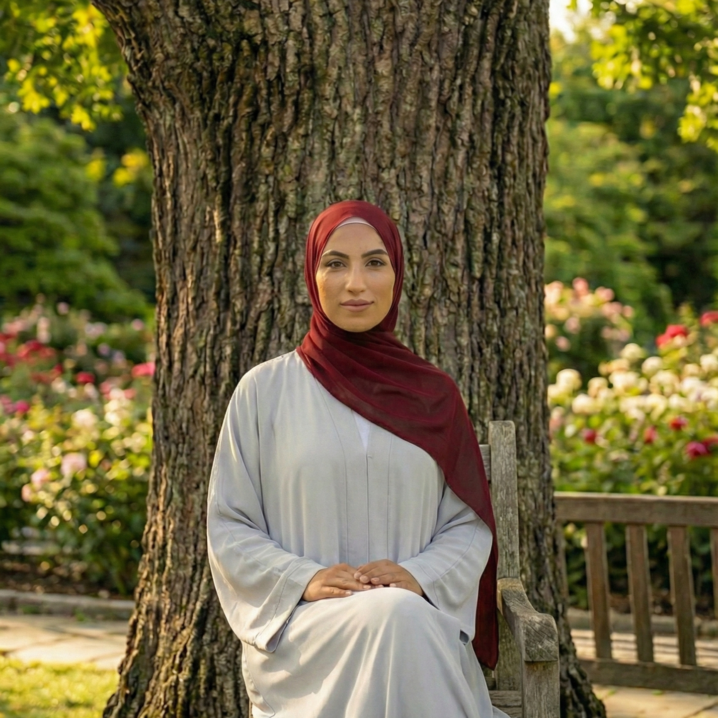 Dark Red - Georgette Hijab