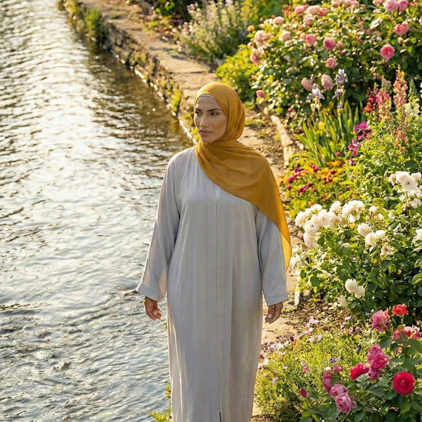 Mustard - Georgette Hijab