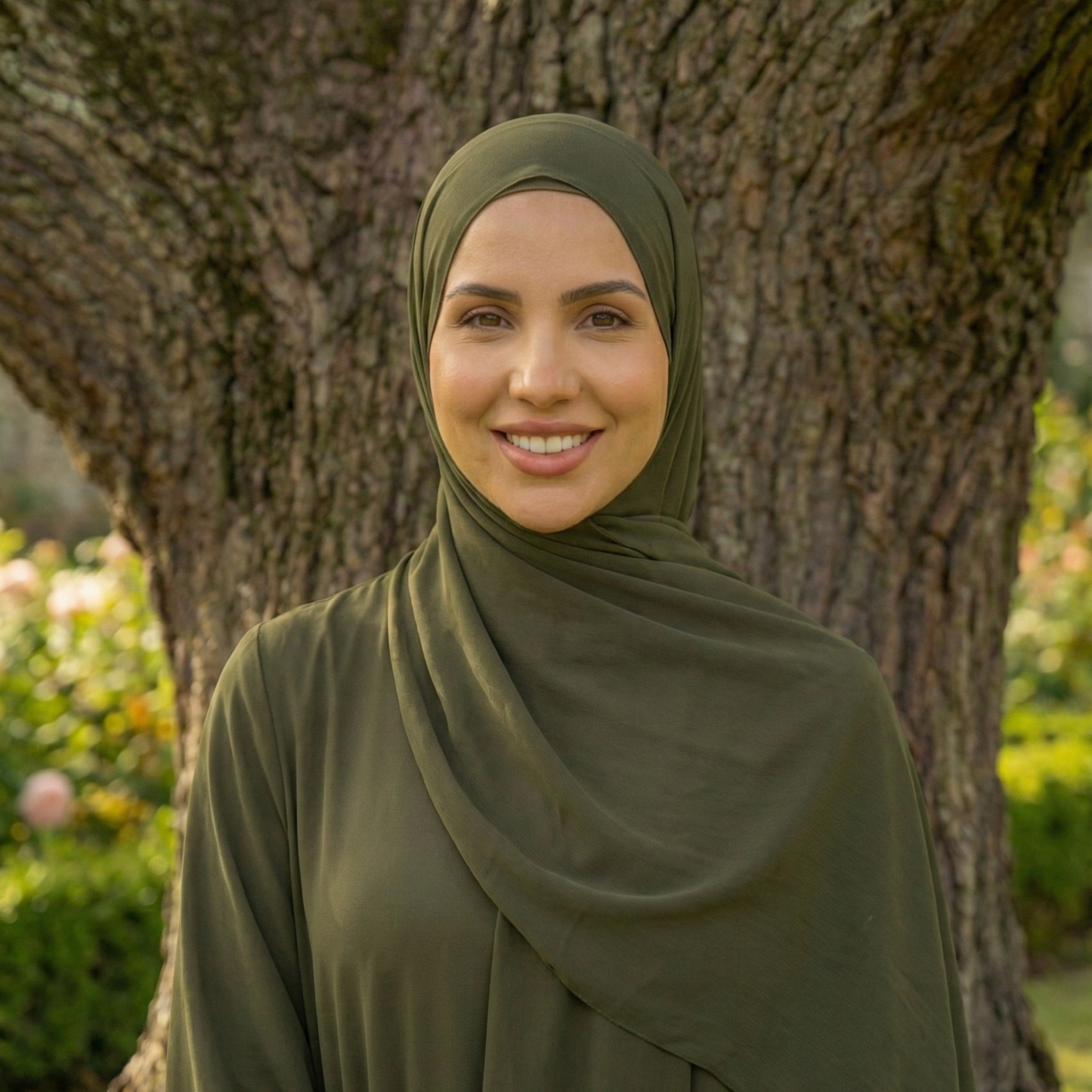 Olive Green - Georgette Hijab