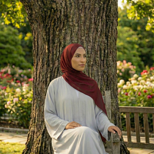 Dark Red - Georgette Hijab