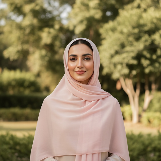 Pink - Georgette Hijab
