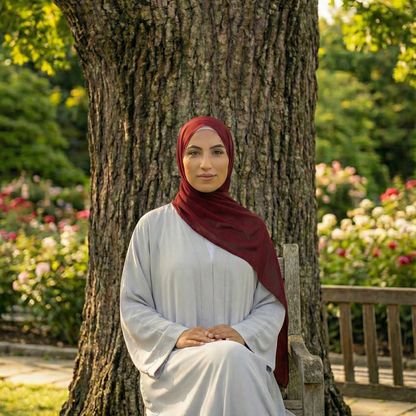Dark Red - Georgette Hijab