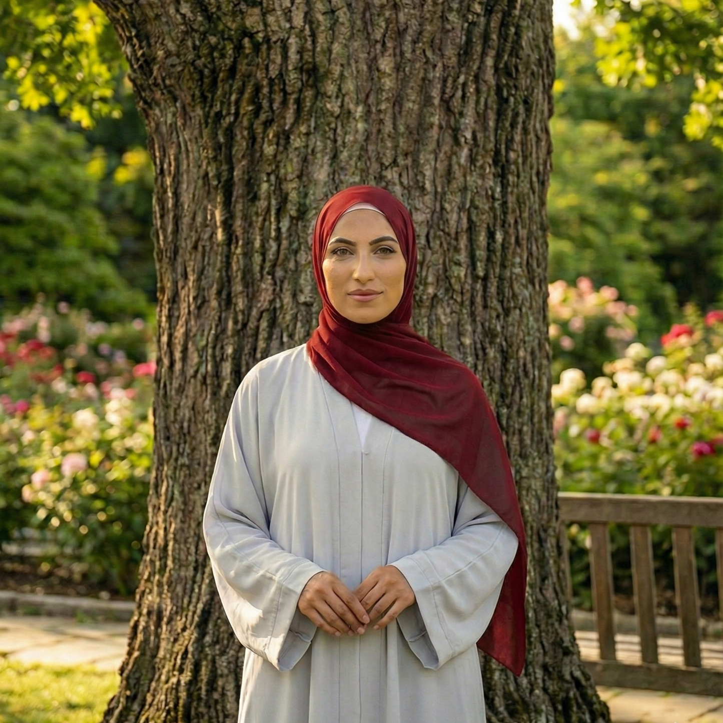 Dark Red - Georgette Hijab