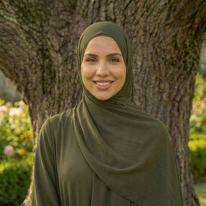 Olive Green - Georgette Hijab
