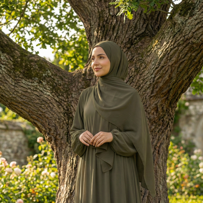 Olive Green - Georgette Hijab