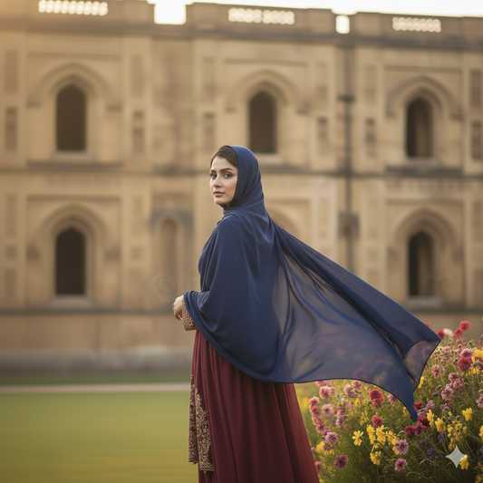 Navy Blue - Georgette Hijab