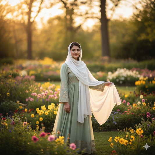 White - Georgette Hijab