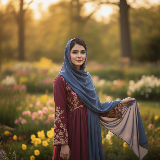 Navy Blue - Georgette Hijab