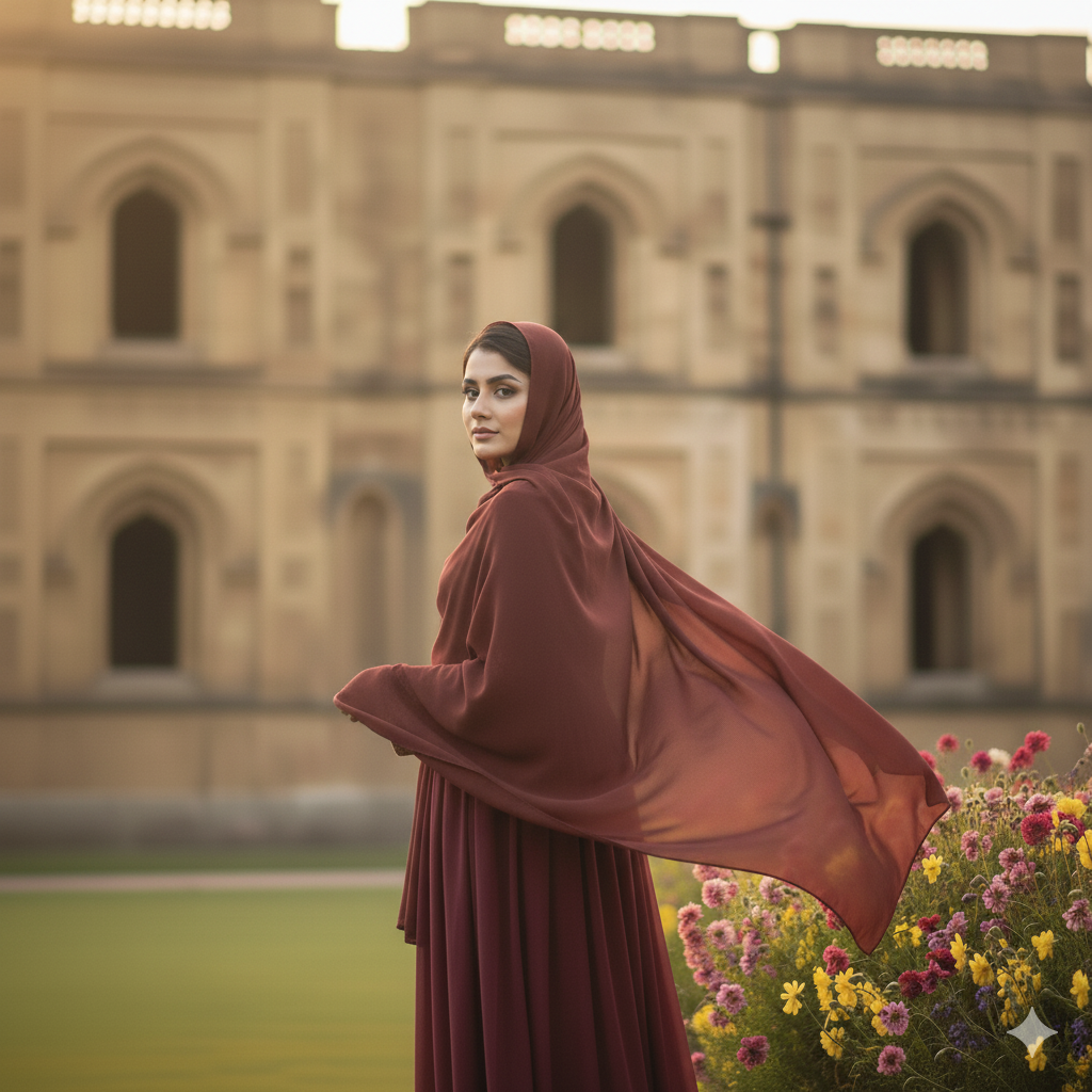 Maroon - Georgette Hijab