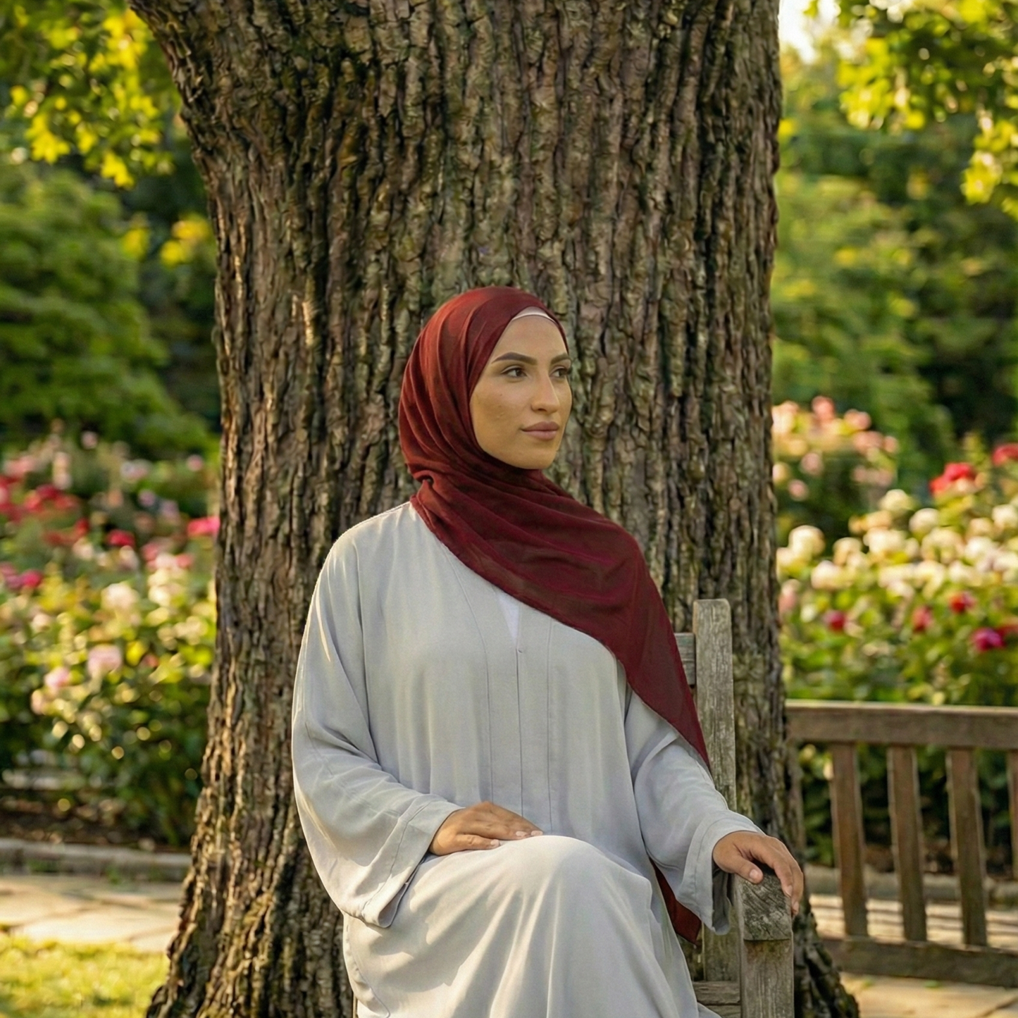 Dark Red - Georgette Hijab