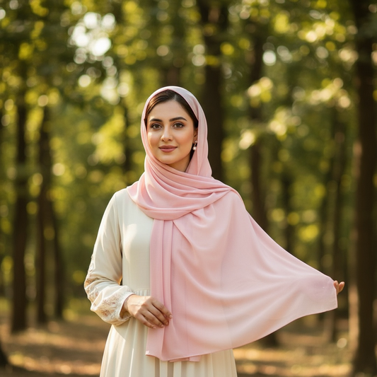 Pink - Georgette Hijab